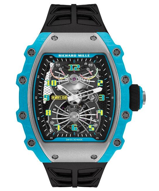 Richard Mille RM 21-02 Tourbillon Aerodyne Blue Quartz TPT Replica Watch